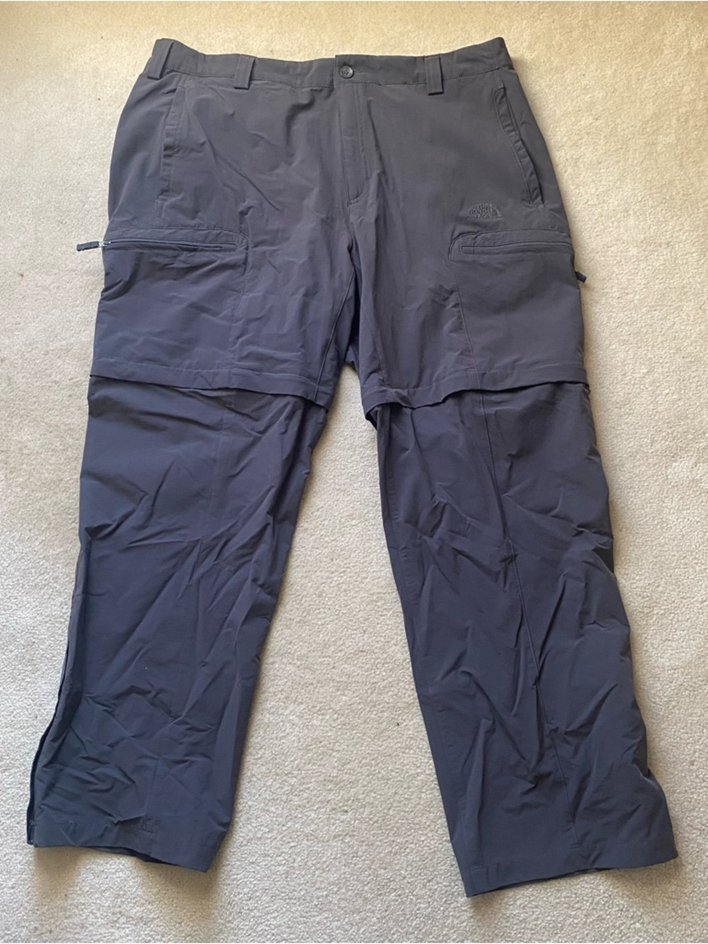The North Face Men's Basin Convertible Hiking Pants Size 40 Utility Dark Gray